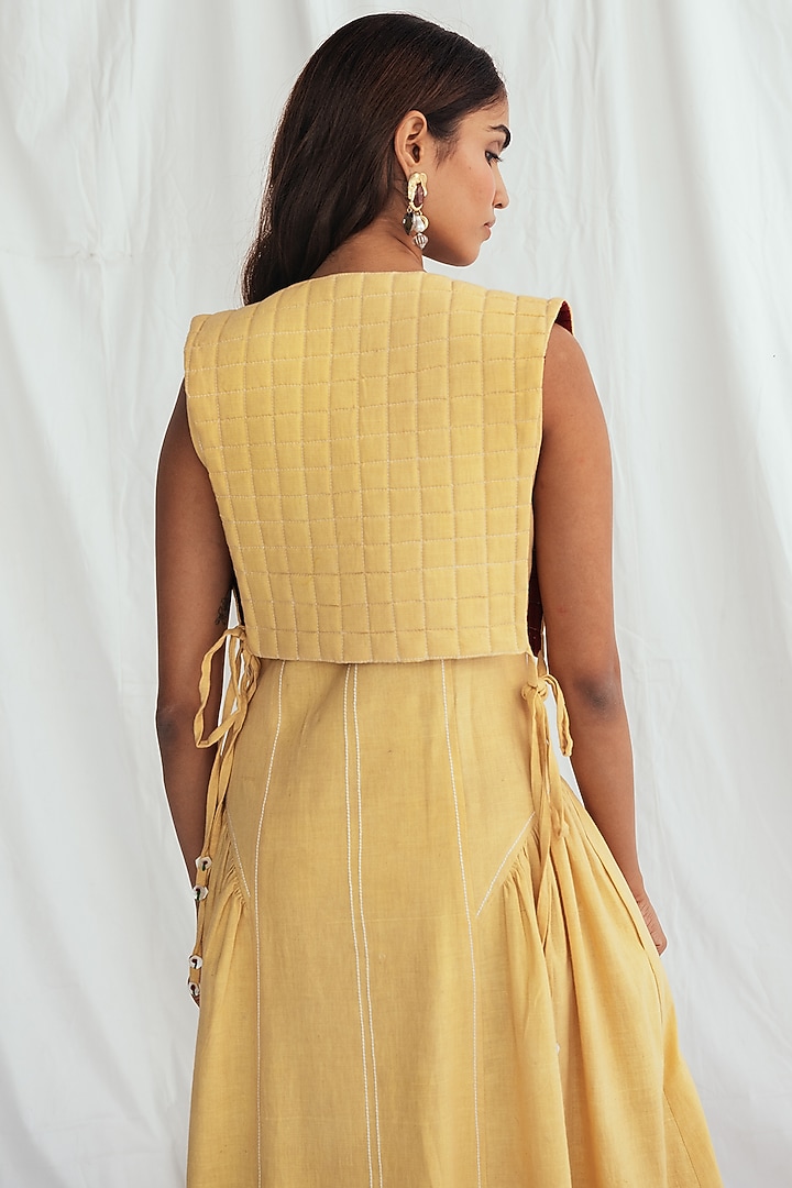 Yellow Kala Cotton Embroidered Bib by Jodi at Pernia's Pop Up Shop