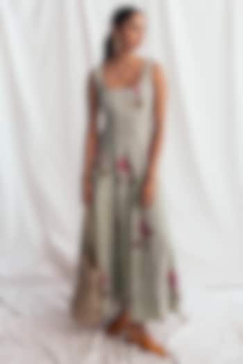 Green Cotton Hand-Block Printed Summer Dress by Jodi at Pernia's Pop Up Shop