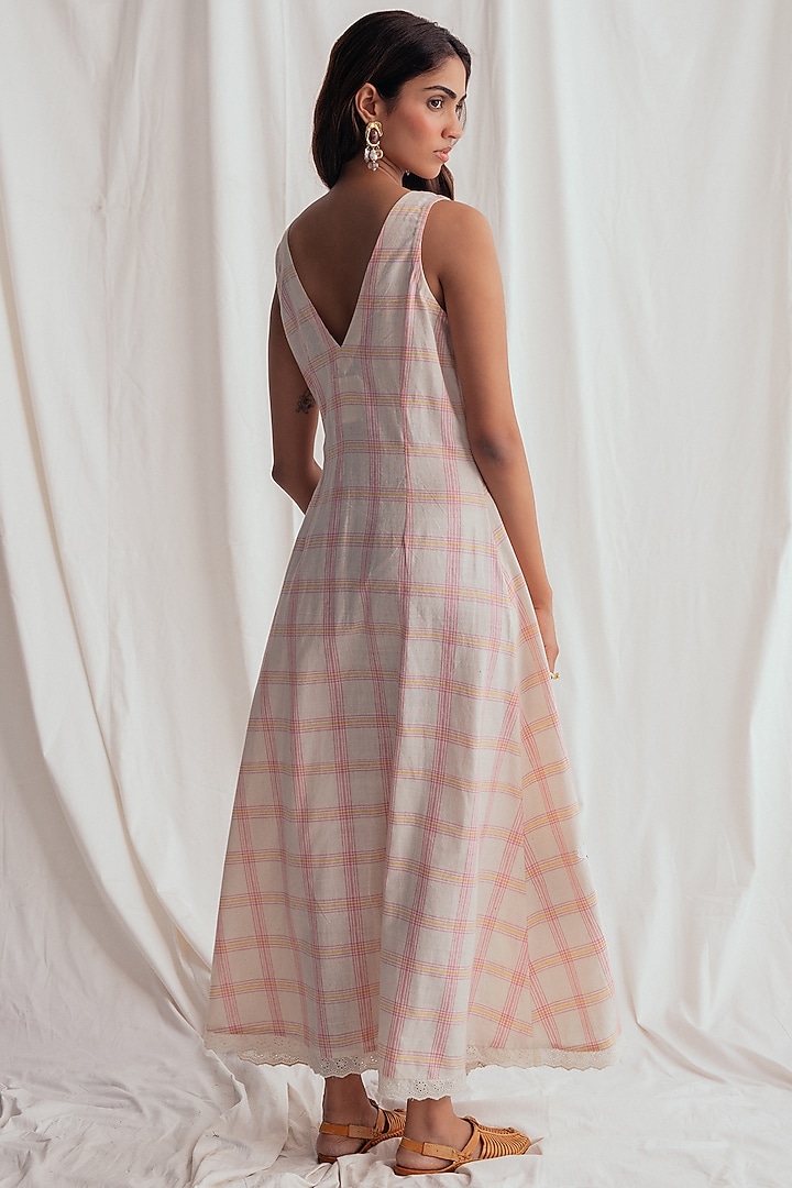 Pink & White Cotton Embroidered Vacation Dress by Jodi at Pernia's Pop Up Shop