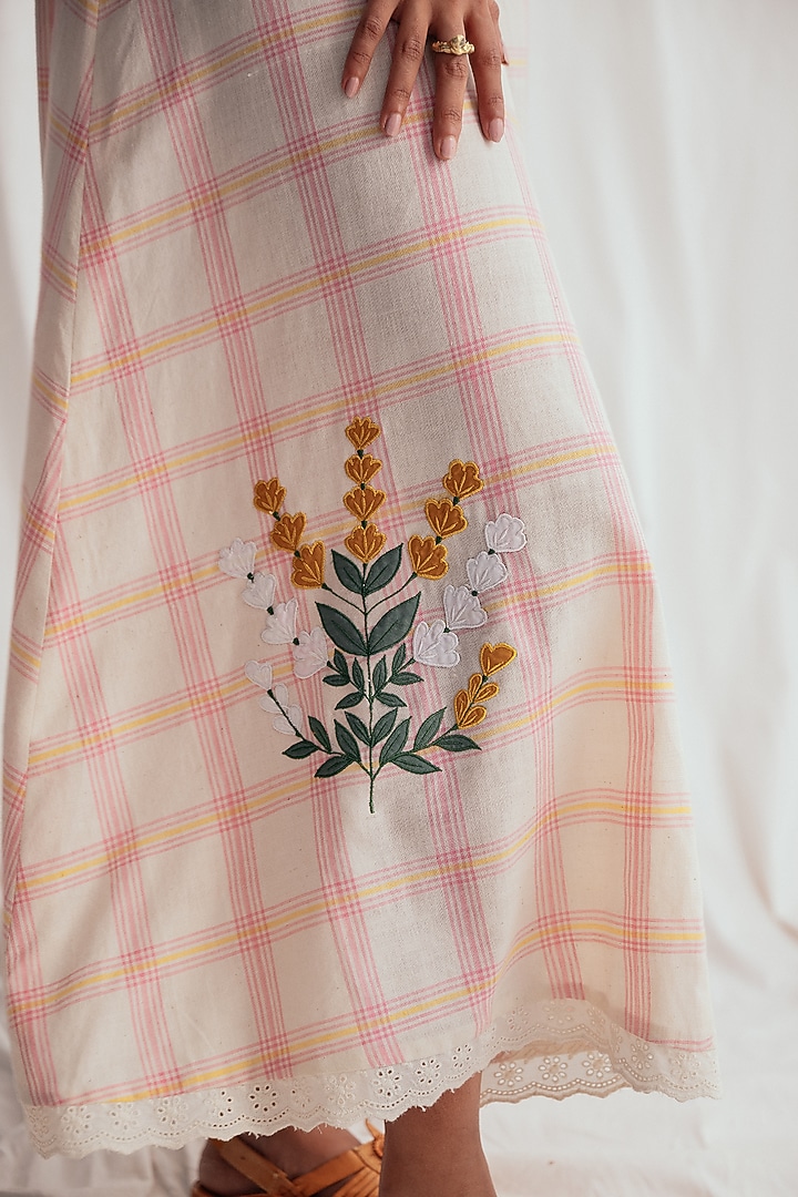Pink & White Cotton Embroidered Vacation Dress by Jodi at Pernia's Pop Up Shop