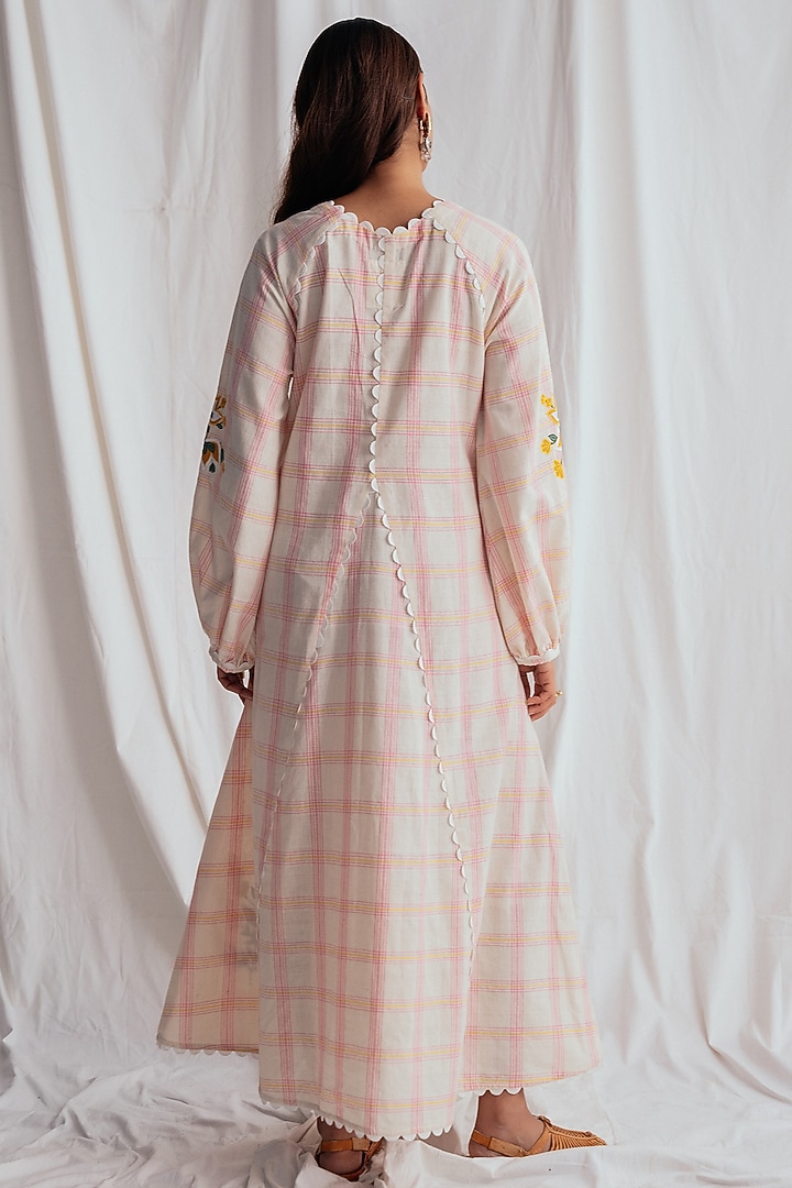 Pink & White Cotton Embroidered Vacation Dress by Jodi at Pernia's Pop Up Shop