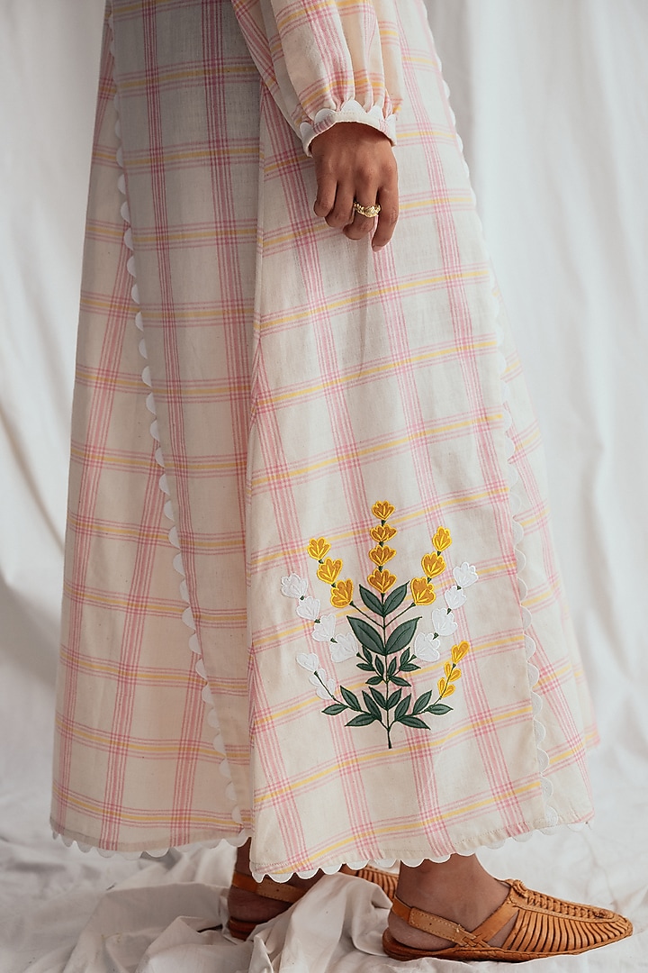 Pink & White Cotton Embroidered Vacation Dress by Jodi at Pernia's Pop Up Shop