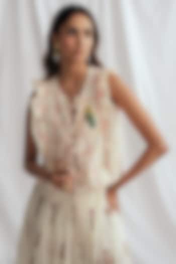 Pink & White Cotton Embroidered Blouse by Jodi at Pernia's Pop Up Shop