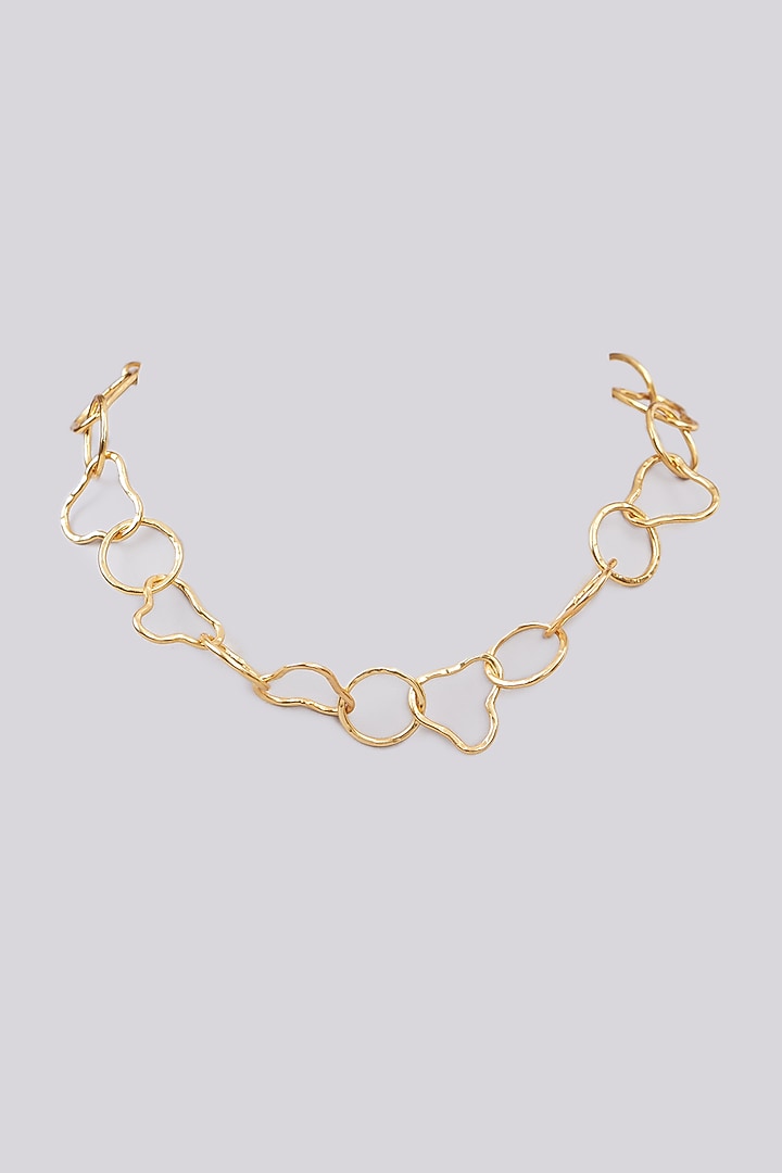 Gold Plated Hammered Necklace by Johori at Pernia's Pop Up Shop