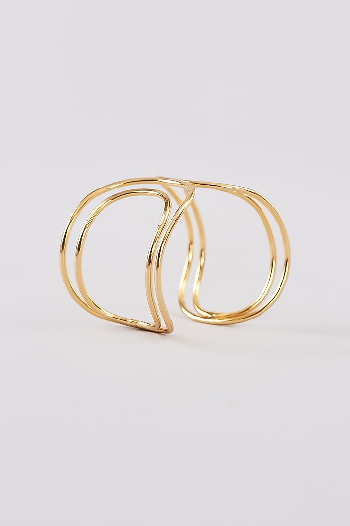 Gold Finish Handmade Cuff Bracelet by Johori at Pernia's Pop Up Shop