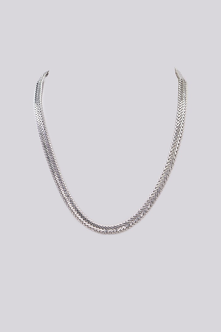 White Finish Snake Chain Necklace by Johori at Pernia's Pop Up Shop