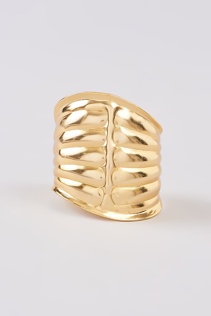 Gold Finish Handmade Cuff Bracelet by Johori at Pernia's Pop Up Shop