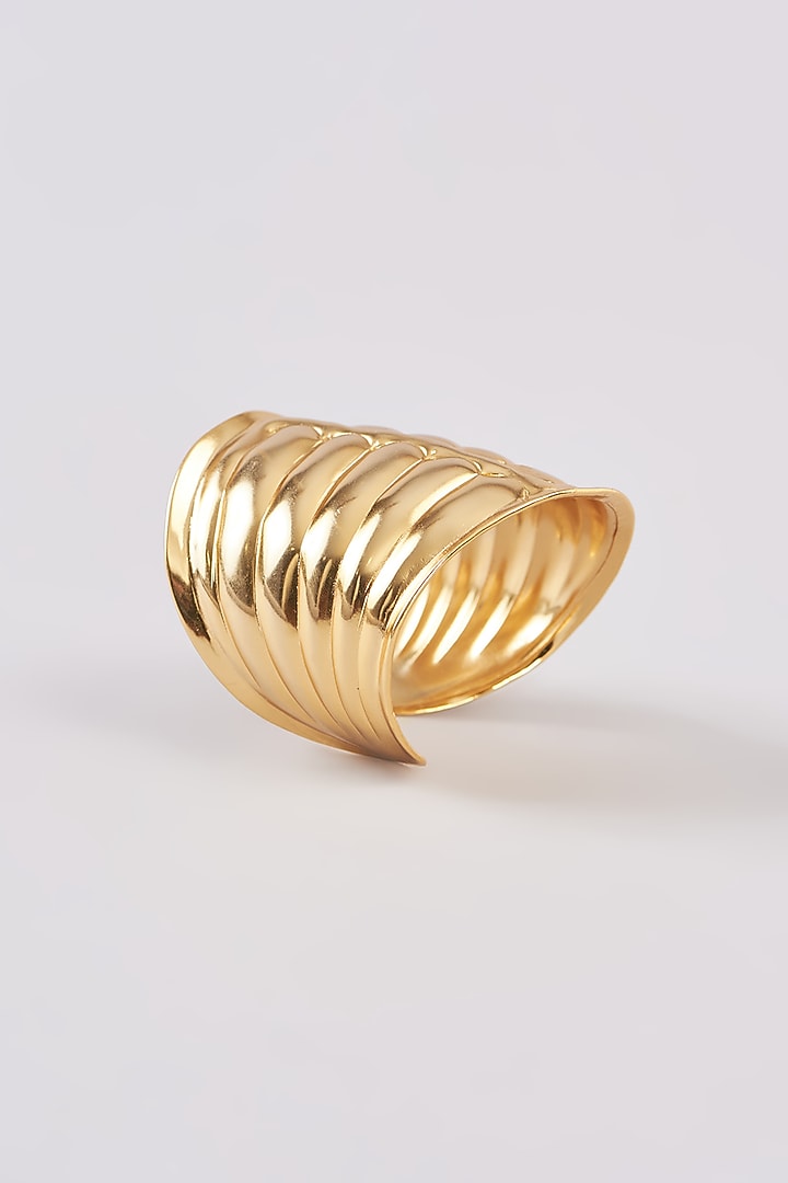 Gold Finish Handmade Cuff Bracelet by Johori at Pernia's Pop Up Shop