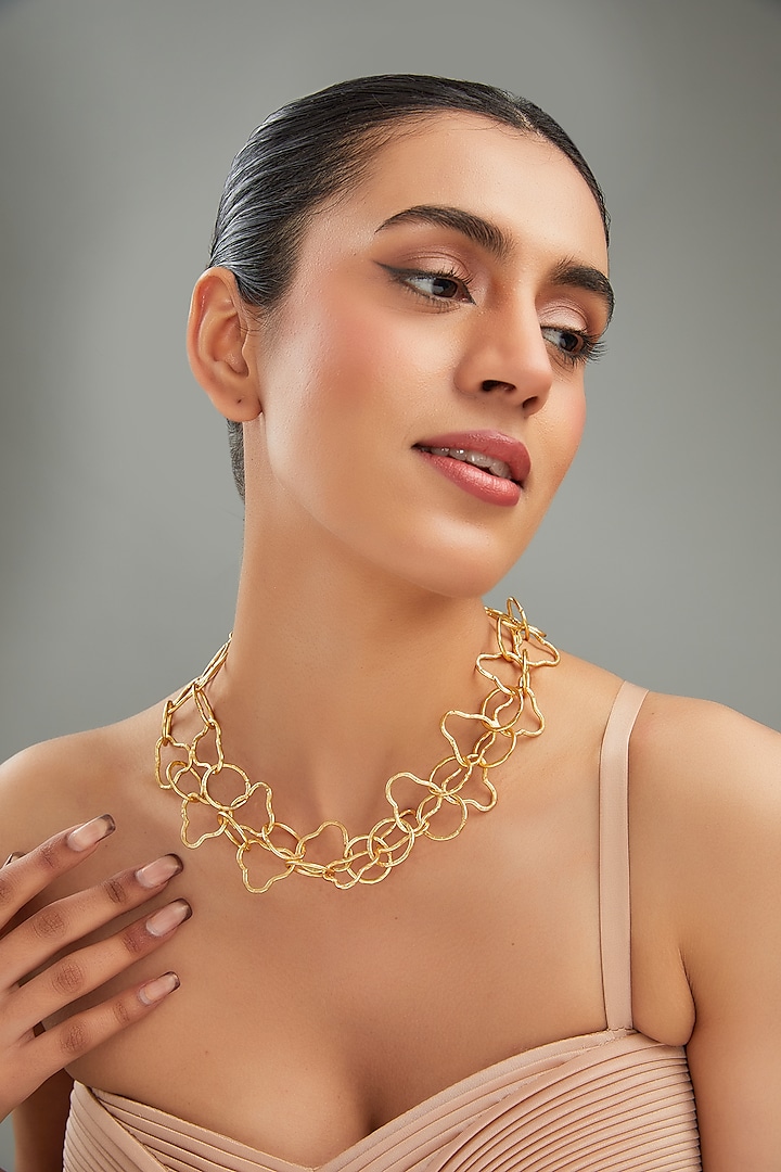 Gold Plated Layered Chain Necklace by Johori at Pernia's Pop Up Shop