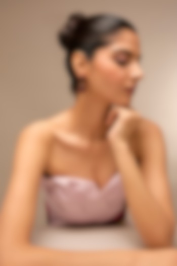 Gold Finish Purple Stone Floral Dangler Earrings by Johori at Pernia's Pop Up Shop