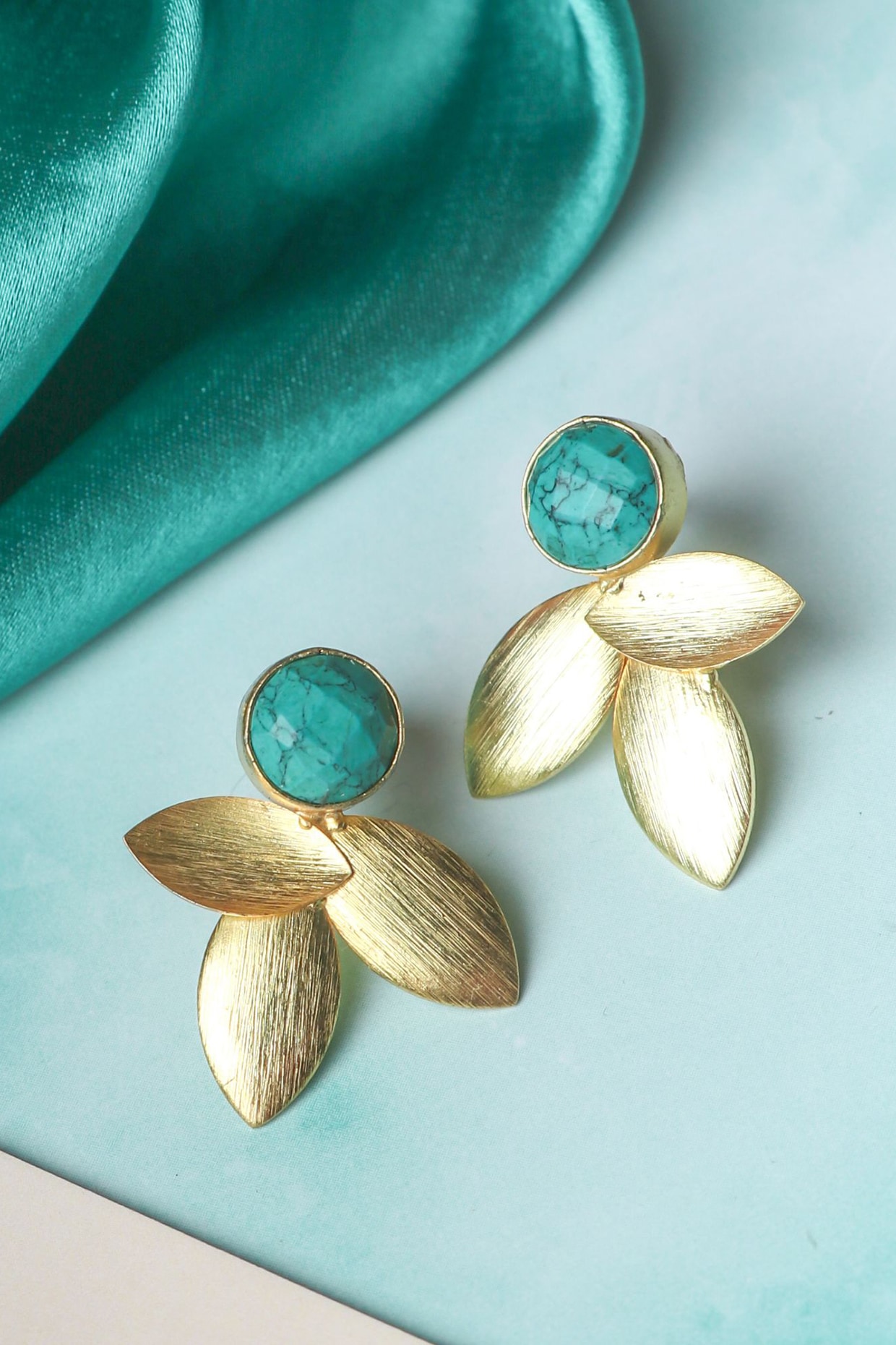 Silver and teal Stone Earrings – Hair With A Cause Oncology Boutique