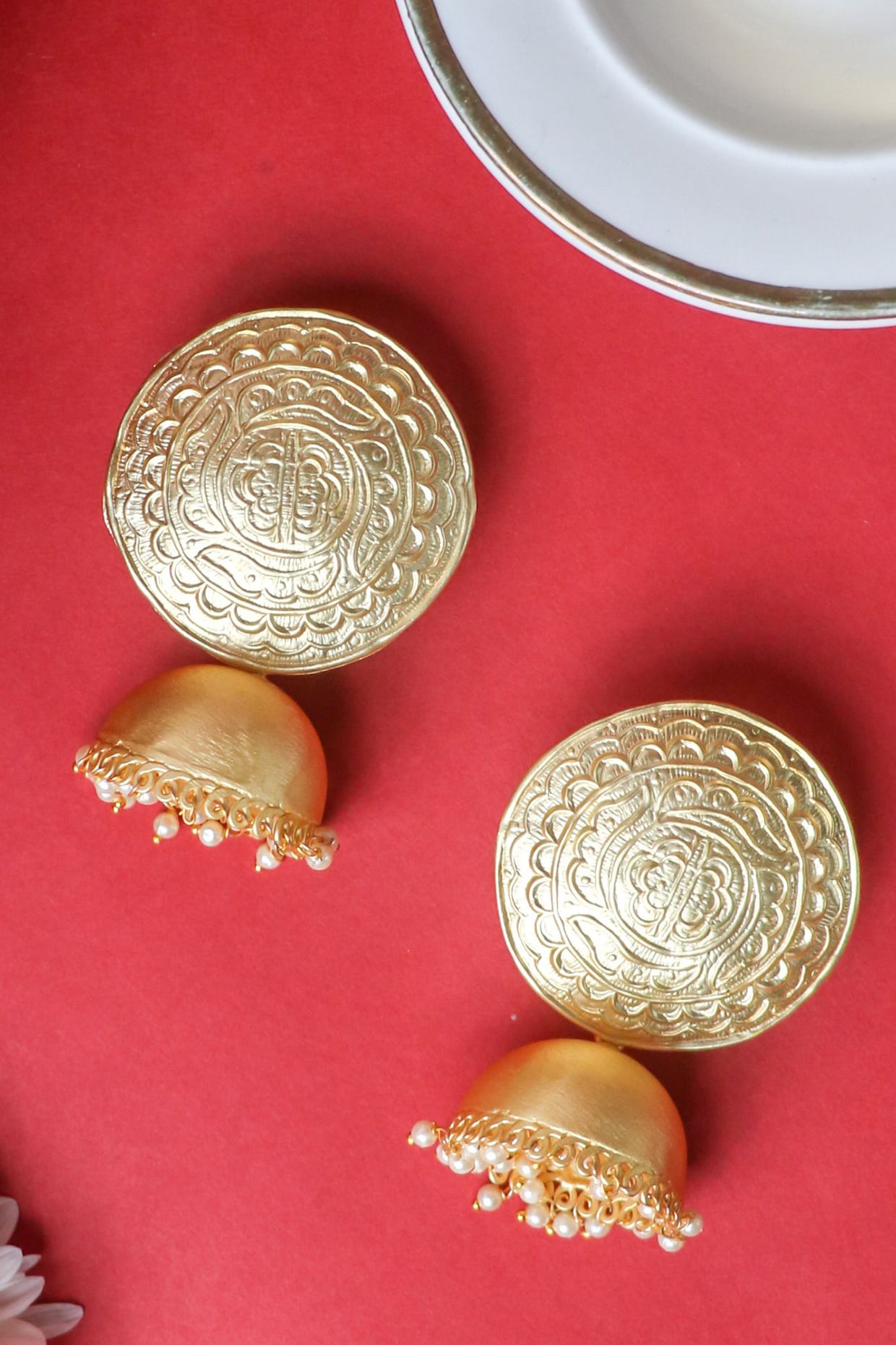 Bright silver matte finish Peacock Jhumka Earrings – Simpliful Jewelry