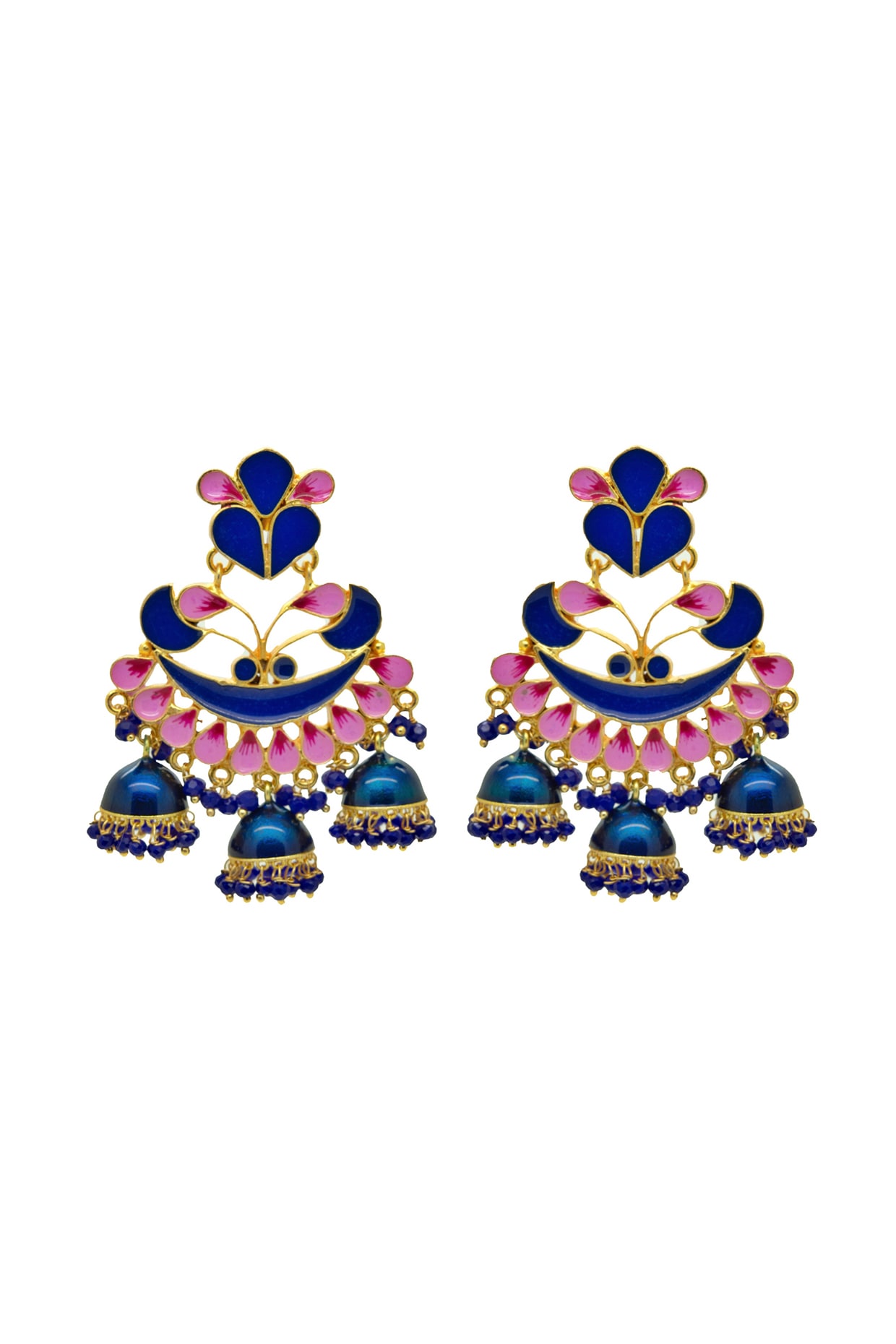 Buy Online Beautiful Blue and Gold Colour Alloy Ear Danglers for Girls and  Women – One Stop Fashion