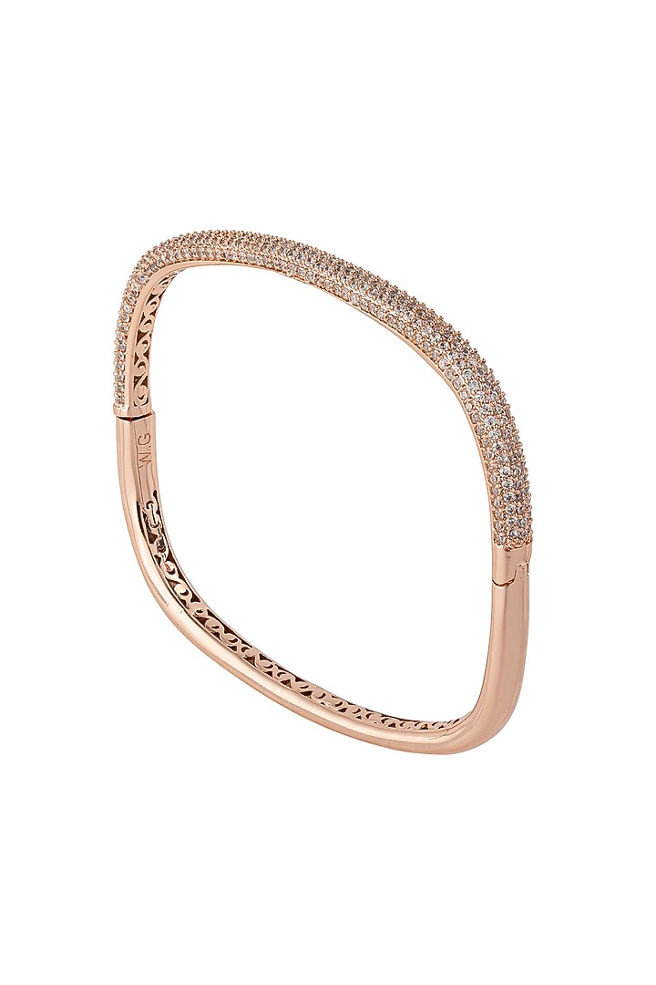 Rose Gold Finish Zirconia Bangle by JOOLRY at Pernia's Pop Up Shop