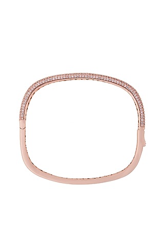 Rose Gold Finish Zirconia Bangle by JOOLRY