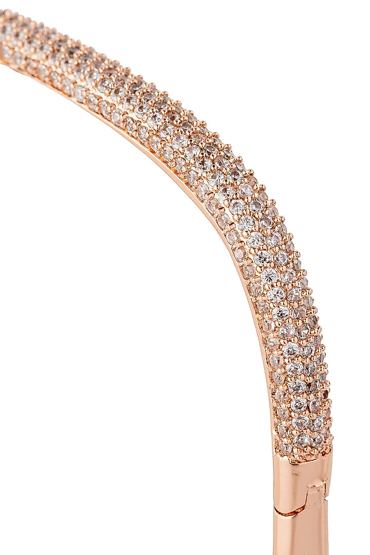 Rose Gold Finish Zirconia Bangle by JOOLRY at Pernia's Pop Up Shop