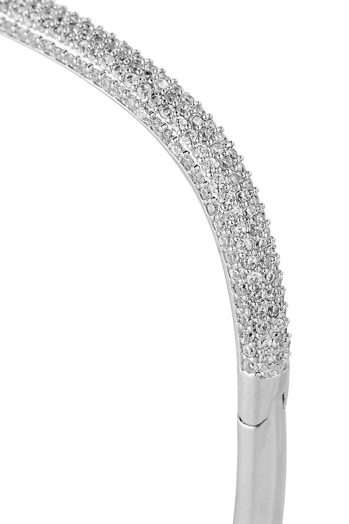 White Finish Zirconia Bracelet by JOOLRY at Pernia's Pop Up Shop