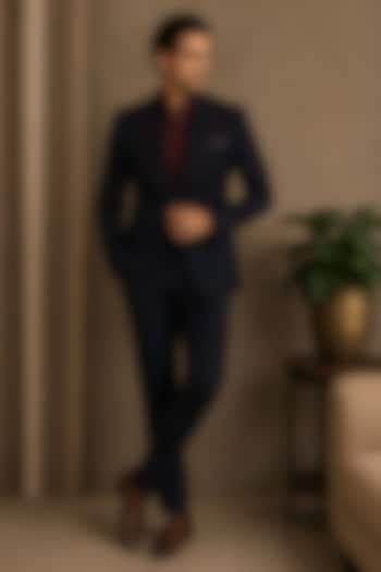 Blue Japanese Suiting Blazer Set by JORAH MEN at Pernia's Pop Up Shop