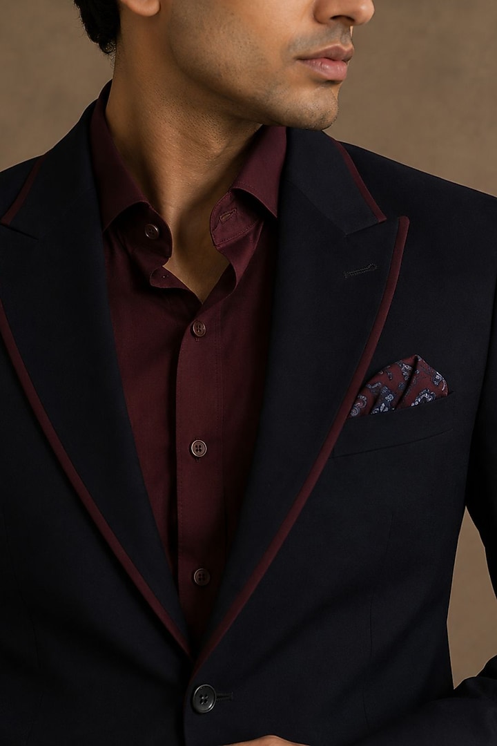 Blue Japanese Suiting Blazer Set by JORAH MEN at Pernia's Pop Up Shop