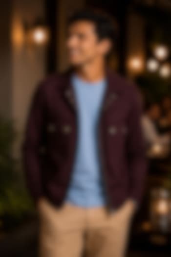 Wine Pure Cotton Jacket by JORAH MEN at Pernia's Pop Up Shop