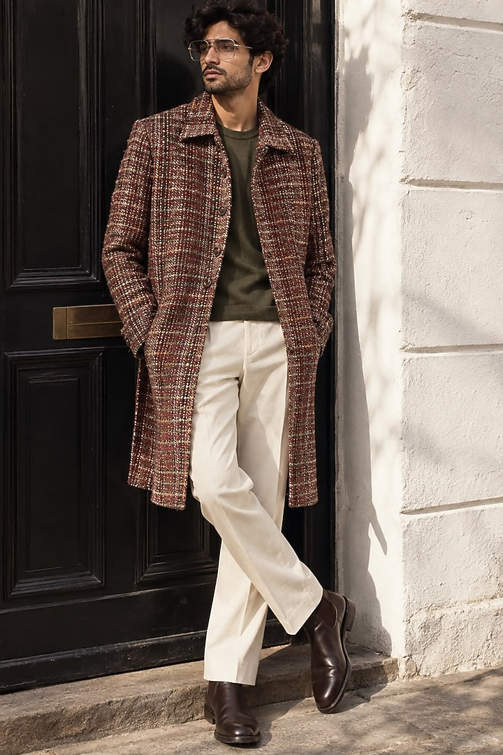 Multi-Colored Tweed Wool Jacket Set by JORAH MEN at Pernia's Pop Up Shop