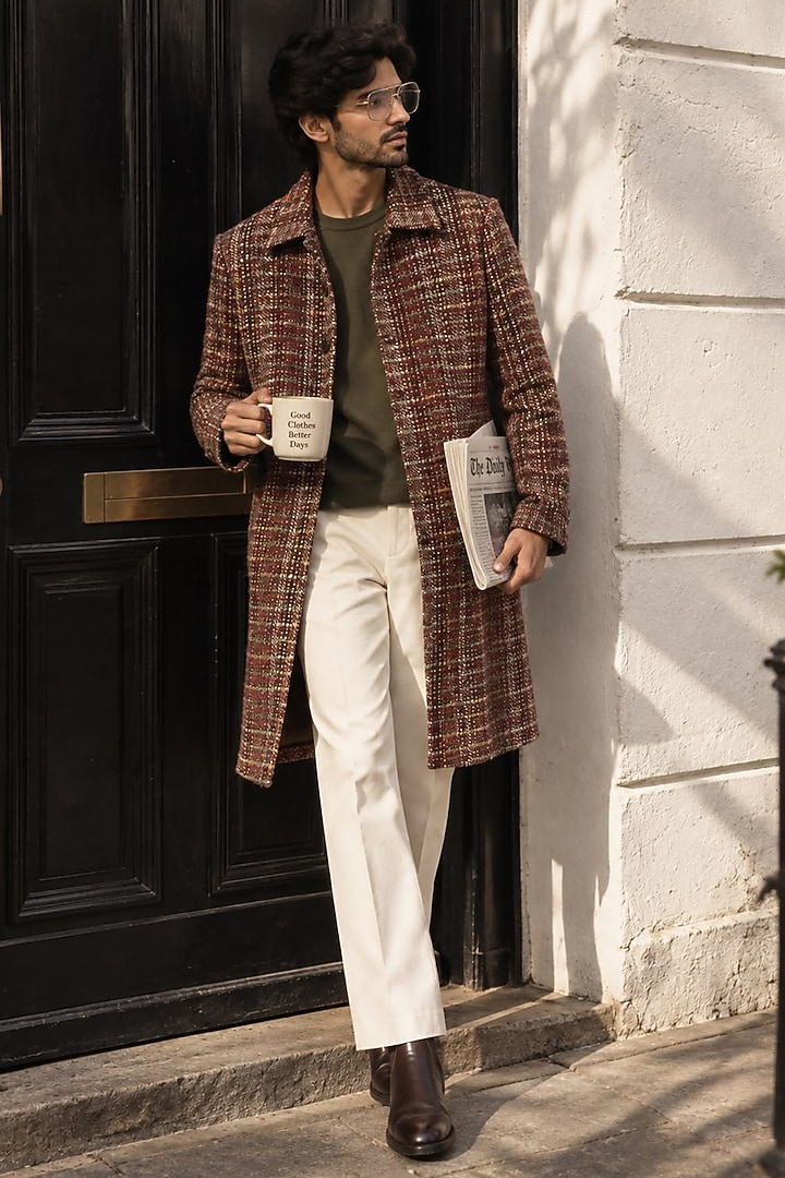 Multi-Colored Tweed Wool Jacket Set by JORAH MEN at Pernia's Pop Up Shop