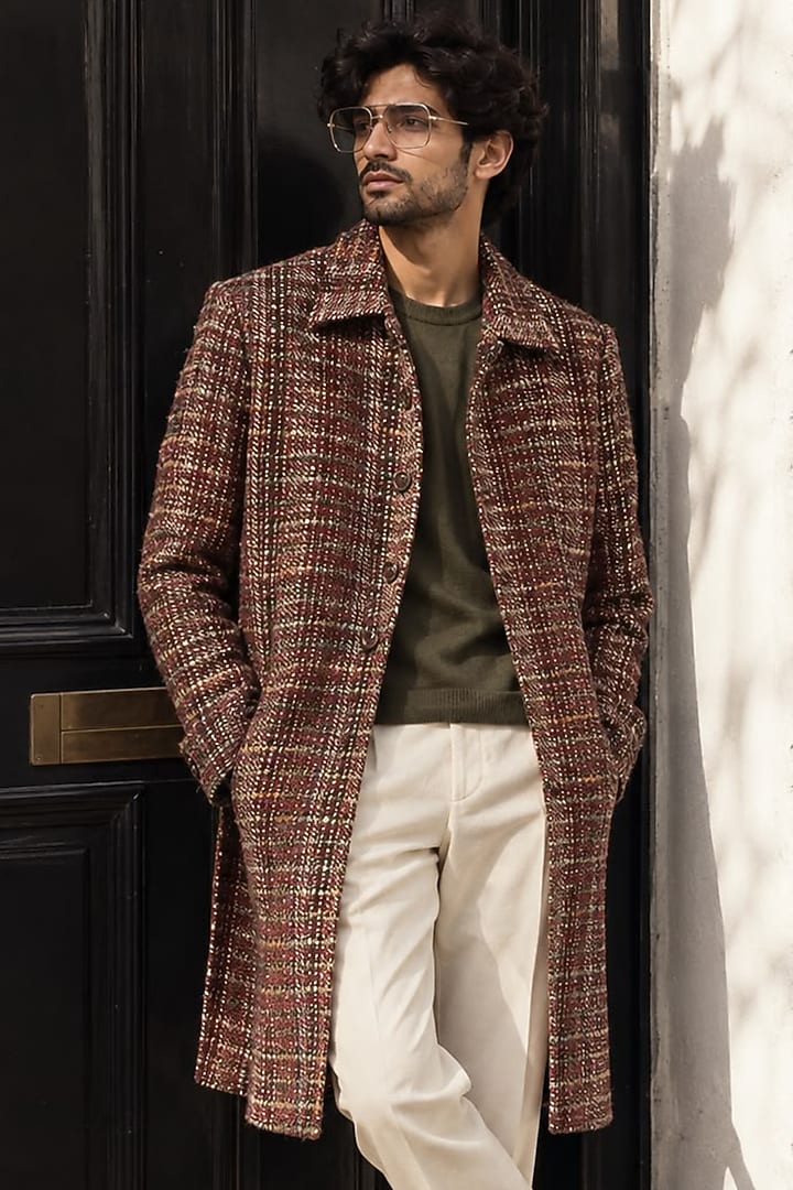 Multi-Colored Tweed Wool Jacket Set by JORAH MEN at Pernia's Pop Up Shop