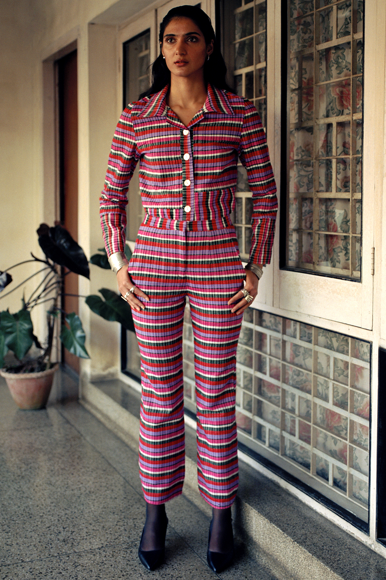 Fuchisa Cotton Blend Pant Set by Joskai Studio at Pernia's Pop Up Shop