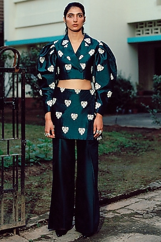 Emerald Green Wrap Skirt by Joskai Studio