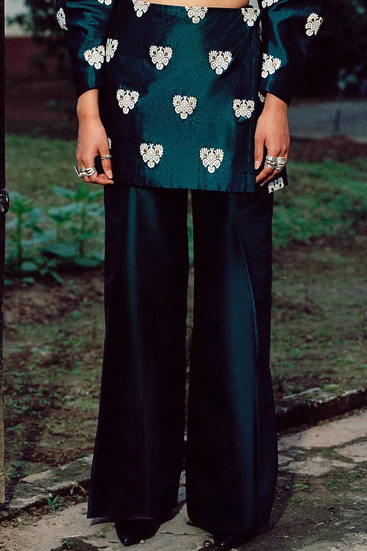 Emerald Green Wrap Skirt by Joskai Studio at Pernia's Pop Up Shop