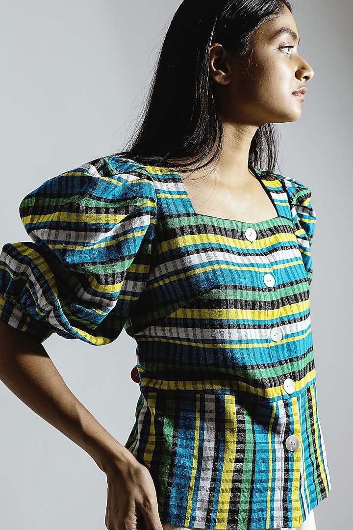 Multi-Colored Striped Top by Joskai Studio at Pernia's Pop Up Shop