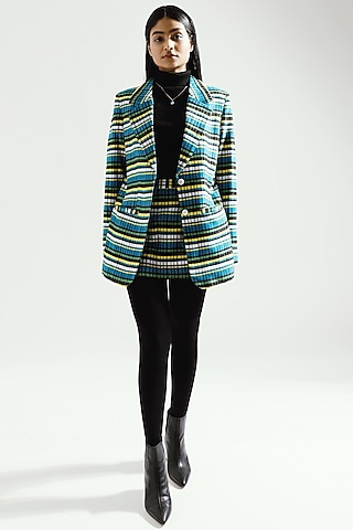 Multi-Colored Striped Blazer Set by Joskai Studio