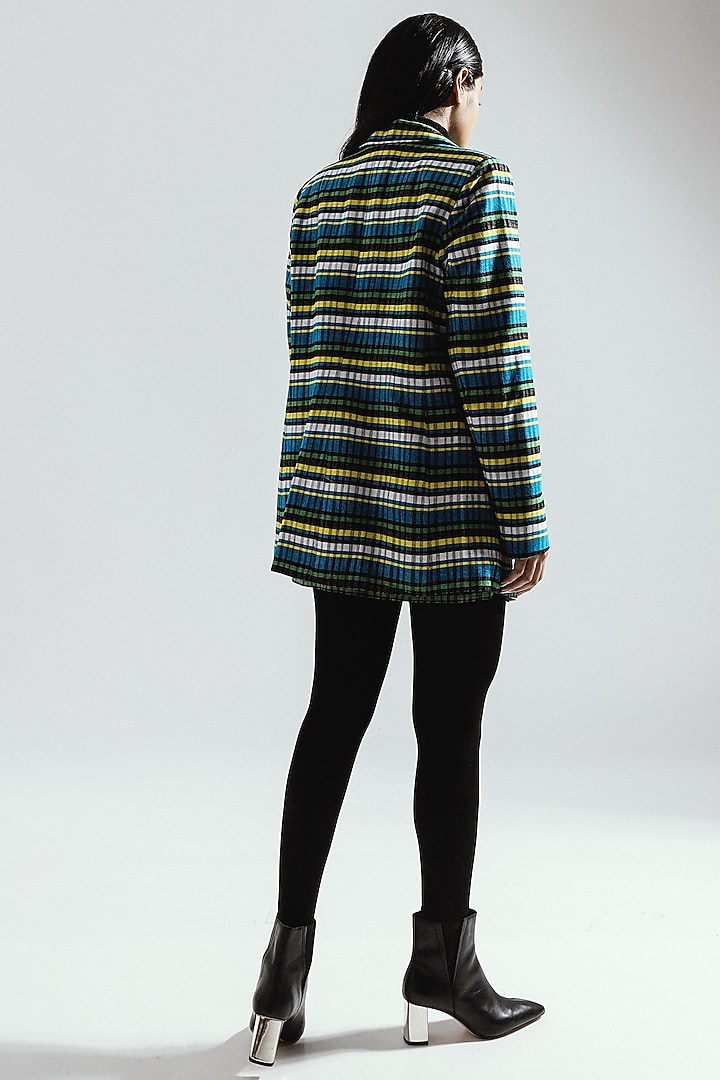 Multi-Colored Striped Blazer Set by Joskai Studio at Pernia's Pop Up Shop