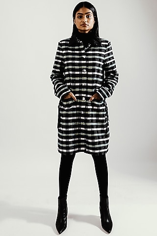 Black & White Checkered Blazer by Joskai Studio