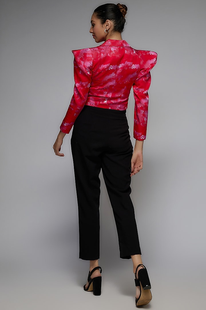 Red Modal Satin Printed Top by Joskai Studio at Pernia's Pop Up Shop