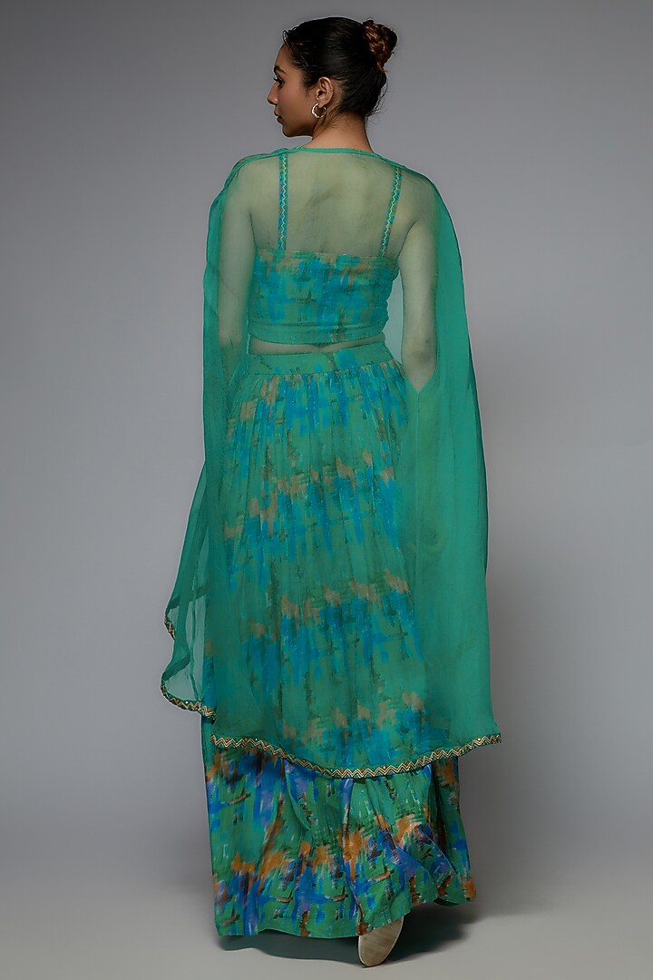 Multi-Colored Cotton Silk & Silk Organza Printed Lehenga Set by Joskai Studio at Pernia's Pop Up Shop