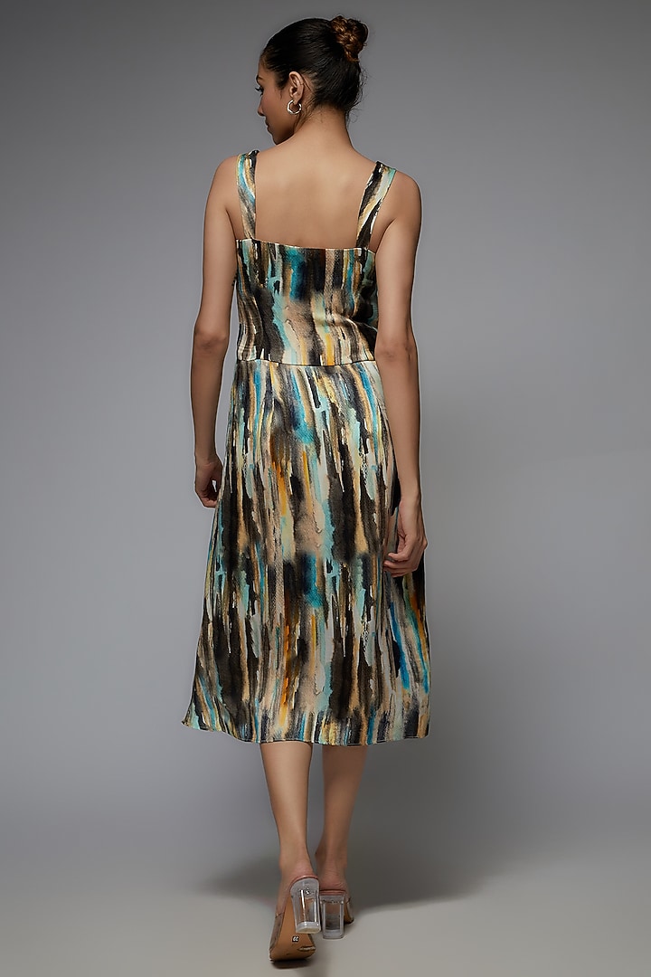 Multi-Colored Modal Satin Printed Summer Dress by Joskai Studio at Pernia's Pop Up Shop