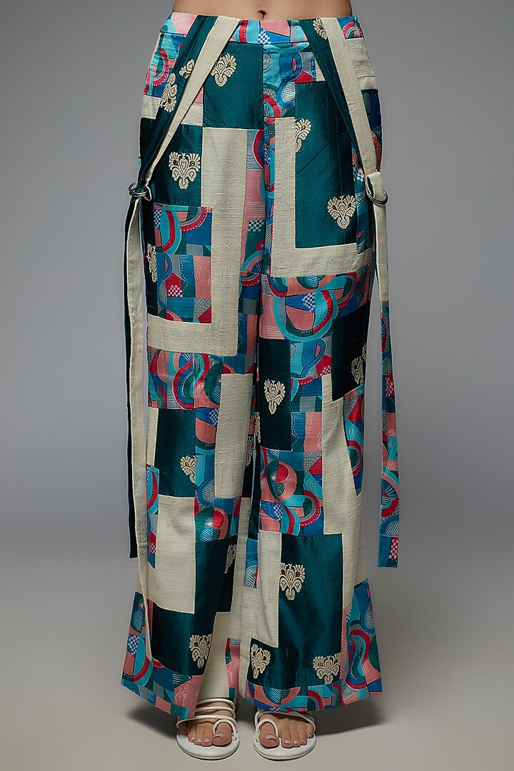 Multi-Colored Modal Satin & Mulberry Silk Pant Set by Joskai Studio at Pernia's Pop Up Shop