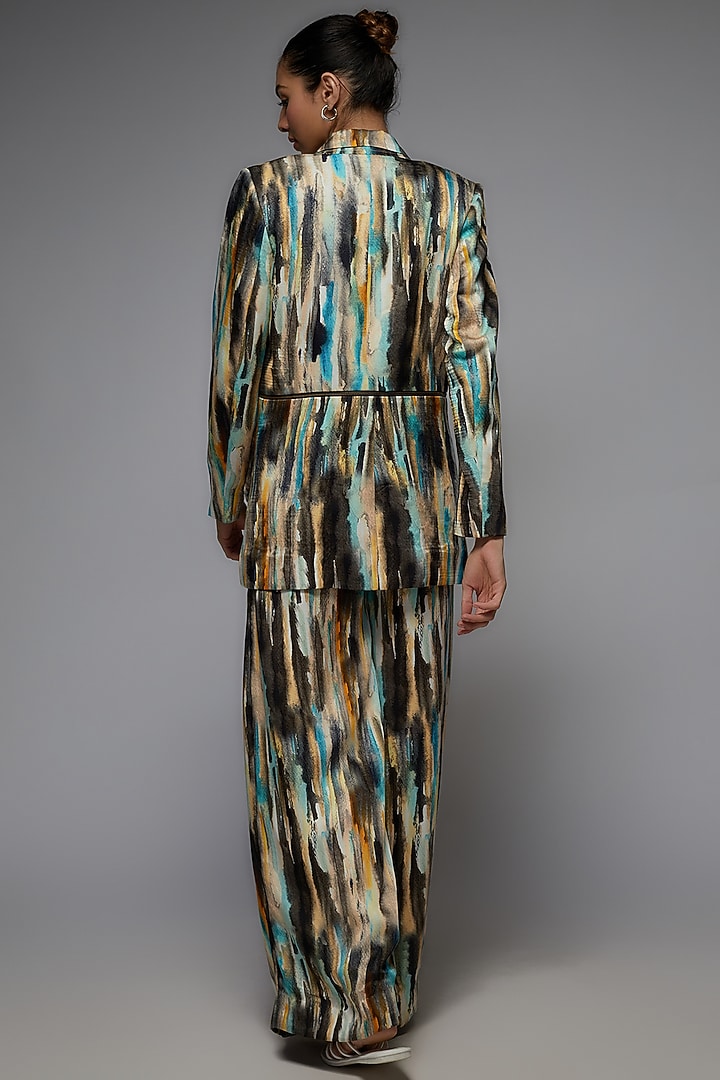 Multi-Colored Modal Satin Printed Pant Set by Joskai Studio at Pernia's Pop Up Shop