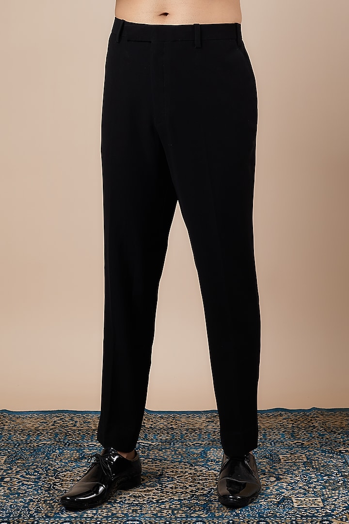 Black Velvet Tuxedo Set by Sarab Khanijou at Pernia's Pop Up Shop