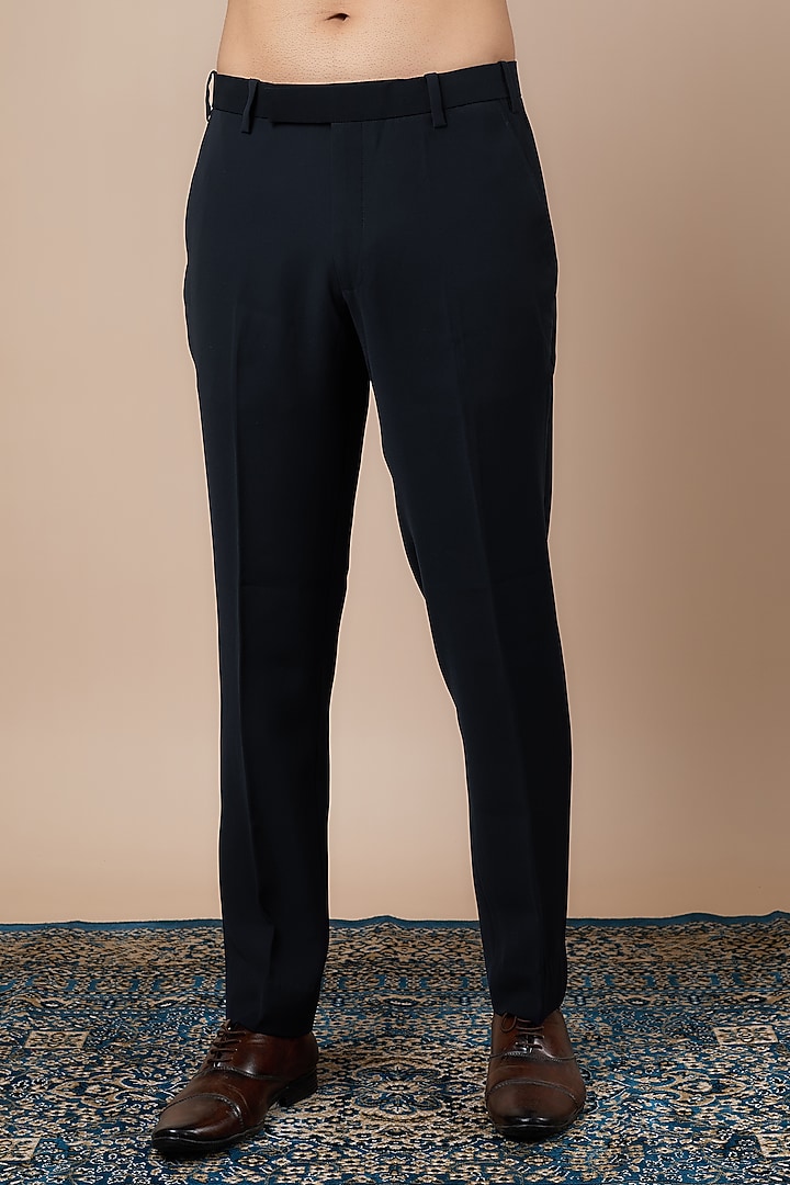 Blue Sandwash Tuxedo Set by Sarab Khanijou at Pernia's Pop Up Shop