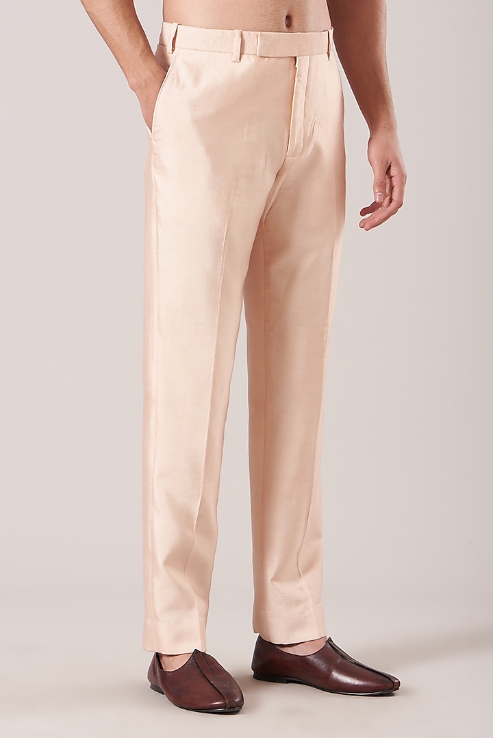 Dusty Rose Raw Silk Embroidered Groom Sherwani Set by Sarab Khanijou at Pernia's Pop Up Shop