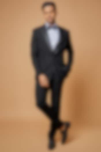 Black Sandwash Tuxedo Set by Sarab Khanijou