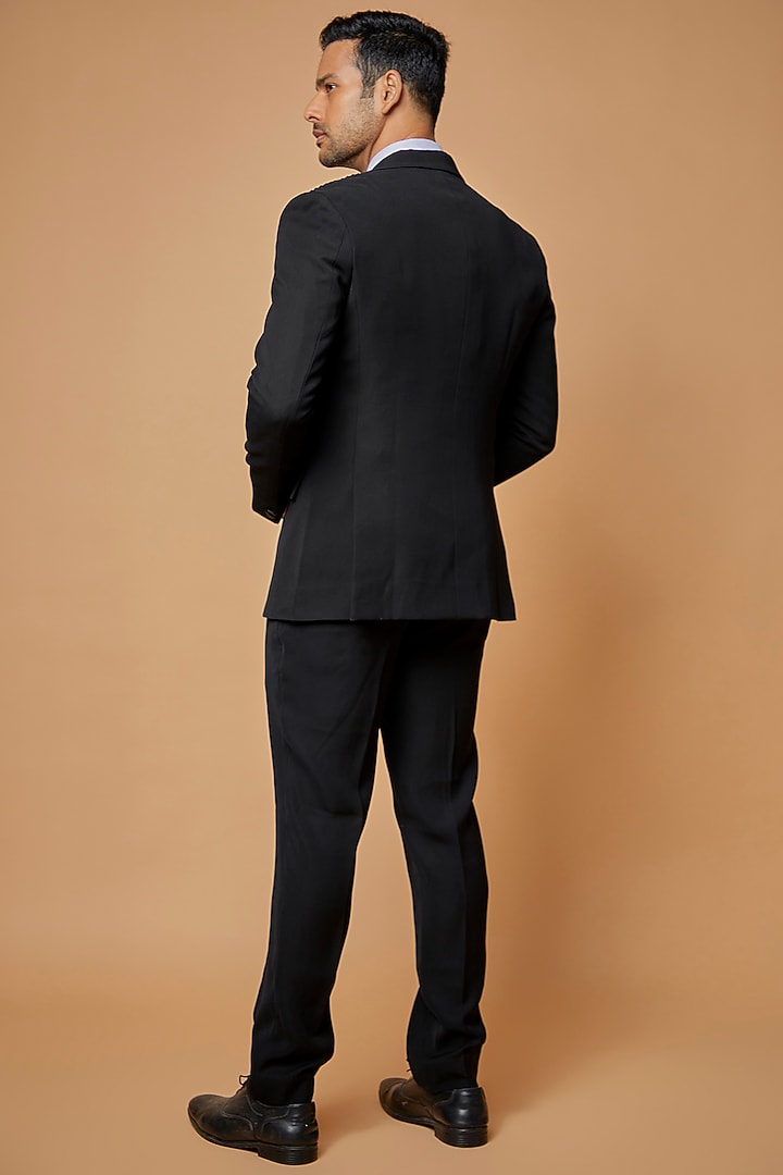 Black Sandwash Tuxedo Set by Sarab Khanijou at Pernia's Pop Up Shop