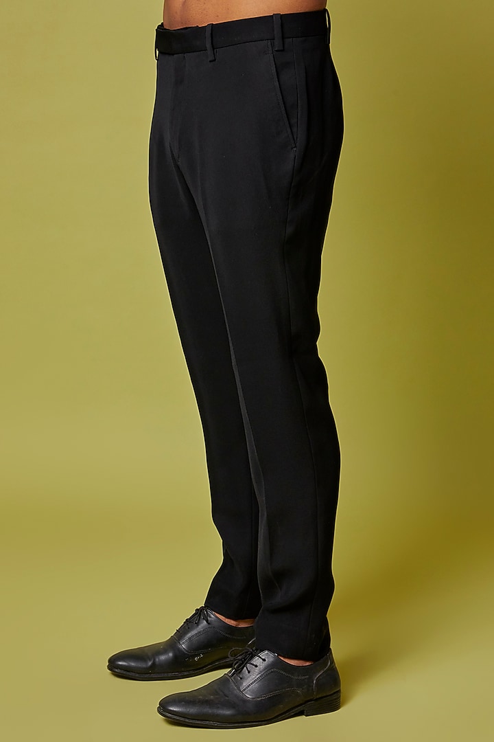 Black Suiting Embroidered Wedding Bandhgala Set by Sarab Khanijou at Pernia's Pop Up Shop