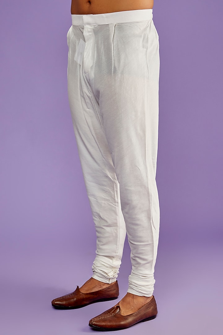 Ivory Raw Silk Embroidered Groom Sherwani Set by Sarab Khanijou at Pernia's Pop Up Shop