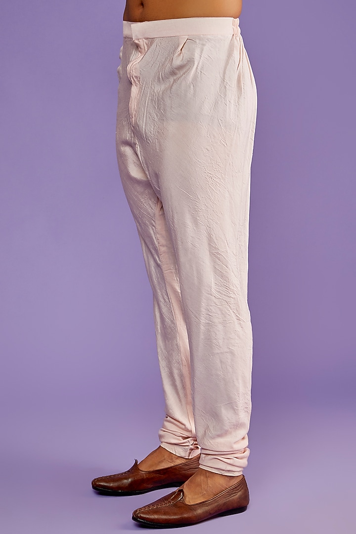 Peach Organza Mirror Embroidered Groom Sherwani Set by Sarab Khanijou at Pernia's Pop Up Shop