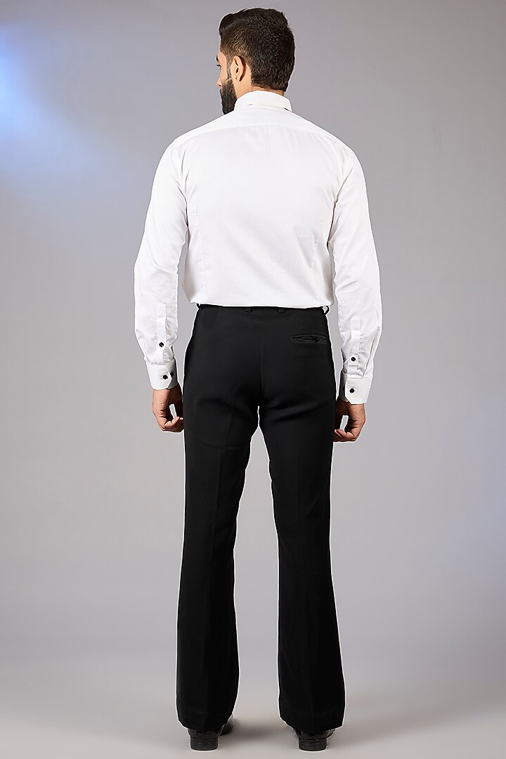 Black Sandwash Embroidered Tuxedo Set by Sarab Khanijou at Pernia's Pop Up Shop