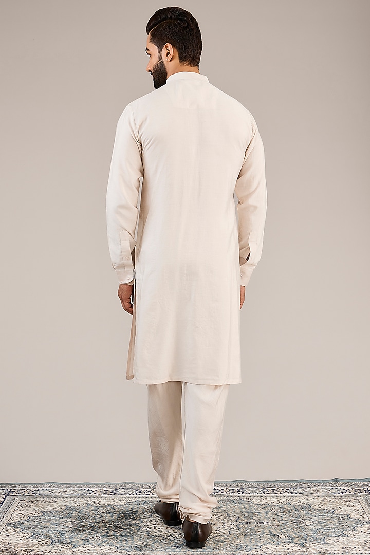Onion Pink Raw Silk Zari Embroidered Groom Sherwani Set by Sarab Khanijou at Pernia's Pop Up Shop