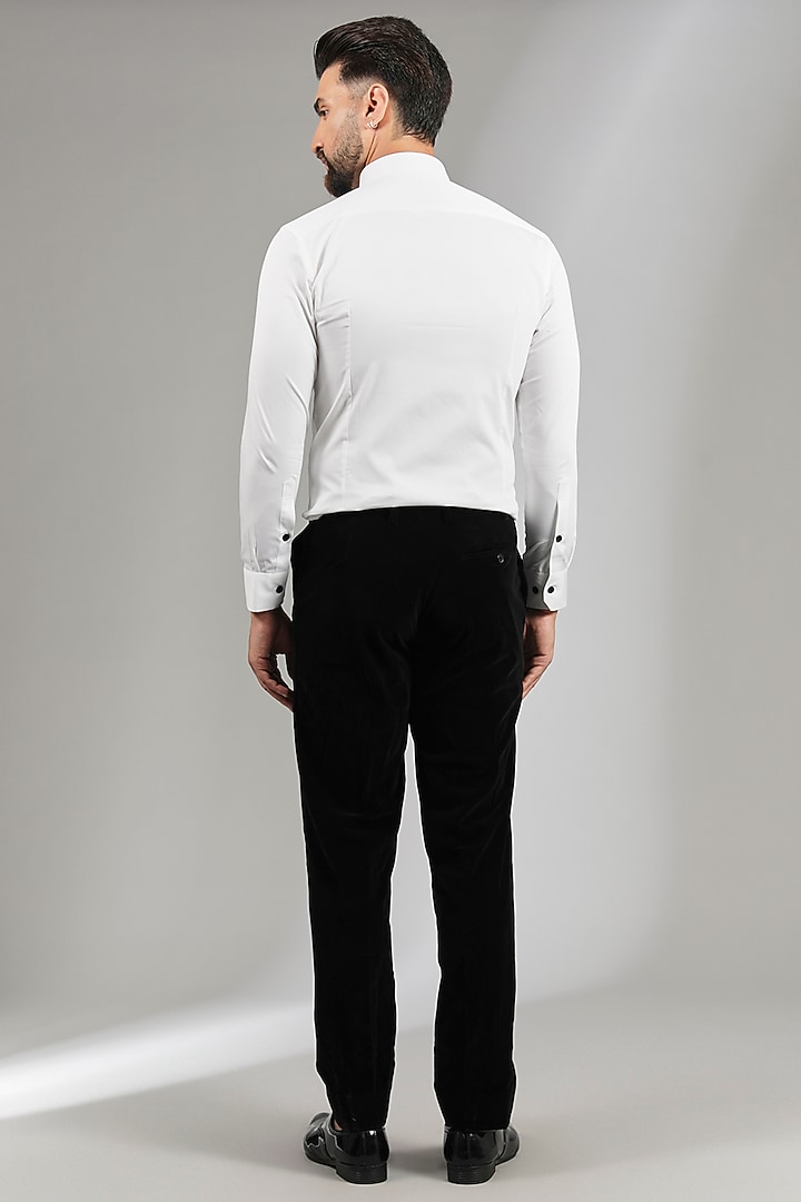 Black Velvet & Sandwash Tuxedo Set by Sarab Khanijou at Pernia's Pop Up Shop
